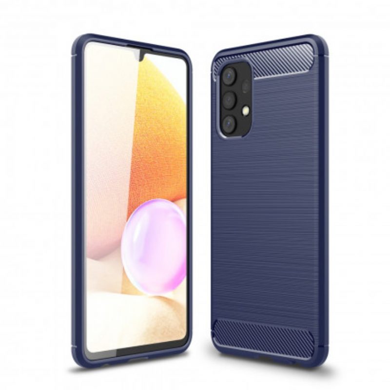 Hoesje voor Samsung Galaxy A32 Geborstelde Koolstofvezel