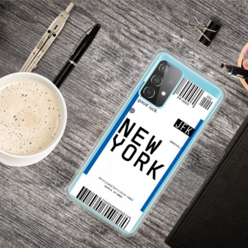 Hoesje voor Samsung Galaxy A32 Instapkaart Naar New York