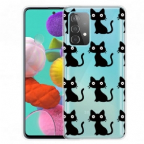 Hoesje voor Samsung Galaxy A32 Meerdere Zwarte Katten