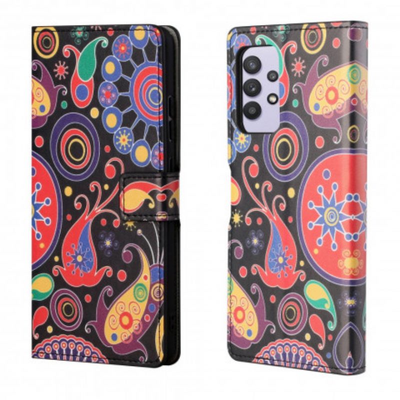 Leren Hoesje voor Samsung Galaxy A32 Galaxy-ontwerp