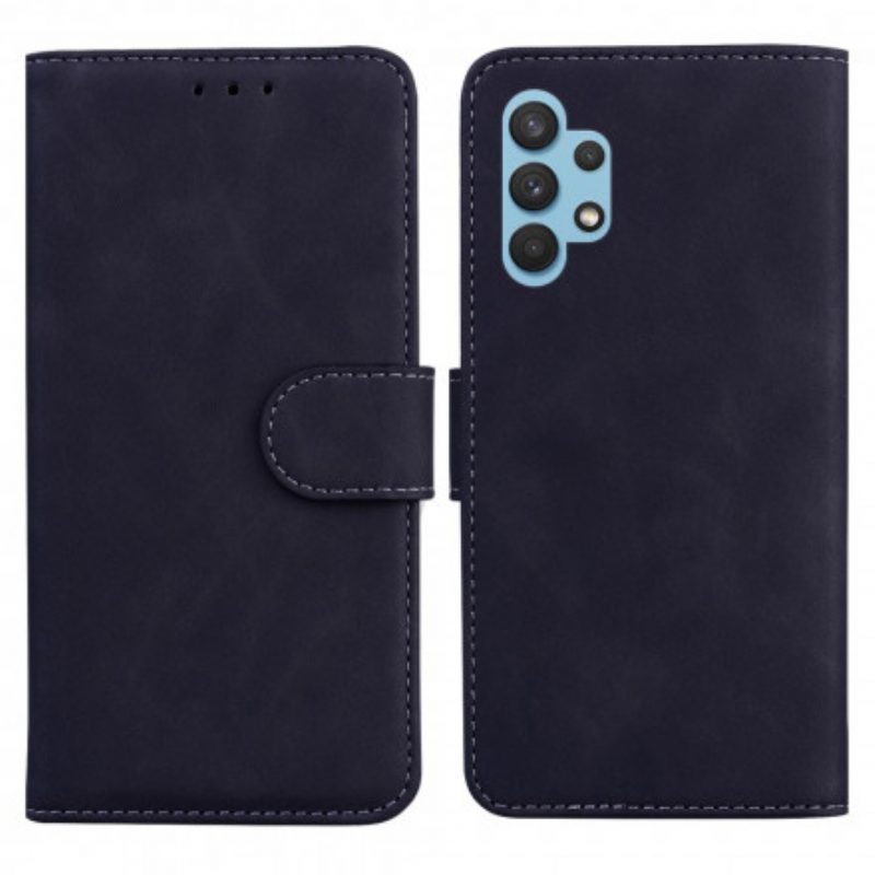 Leren Hoesje voor Samsung Galaxy A32 Monochroom Leereffect