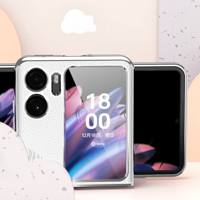 Hoesje voor Oppo Find N2 Flip Folio-hoesje Lychee Lederen Stijl