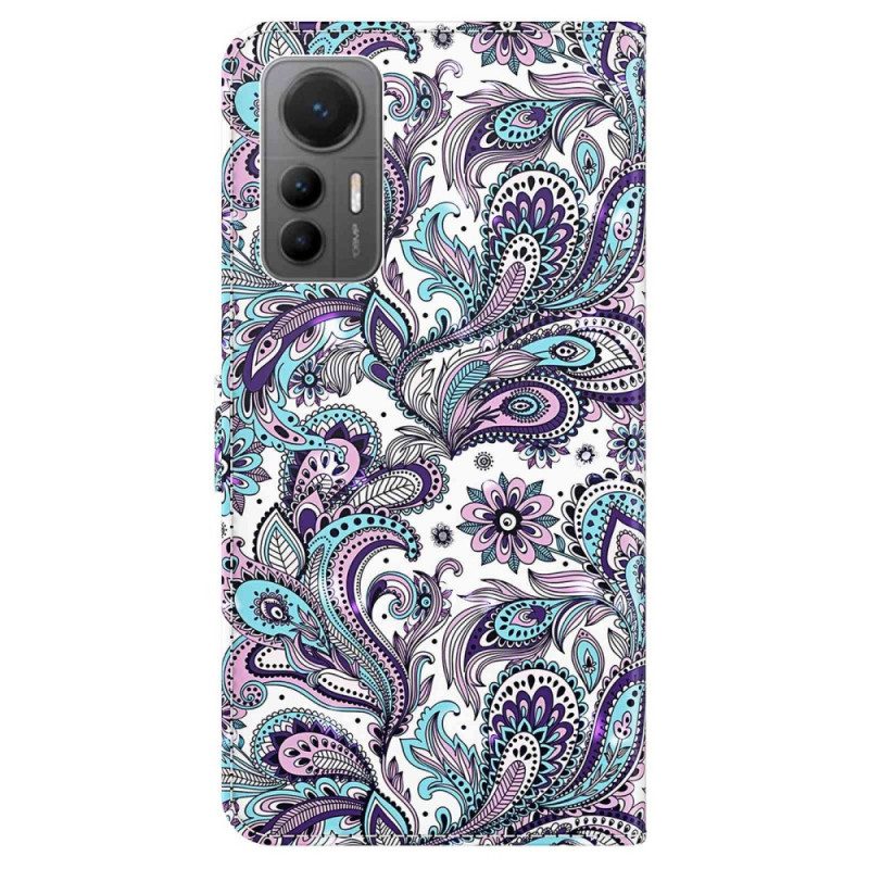 Flip Case voor Xiaomi 12 Lite Met Ketting Paisley-patroon Met Bandjes