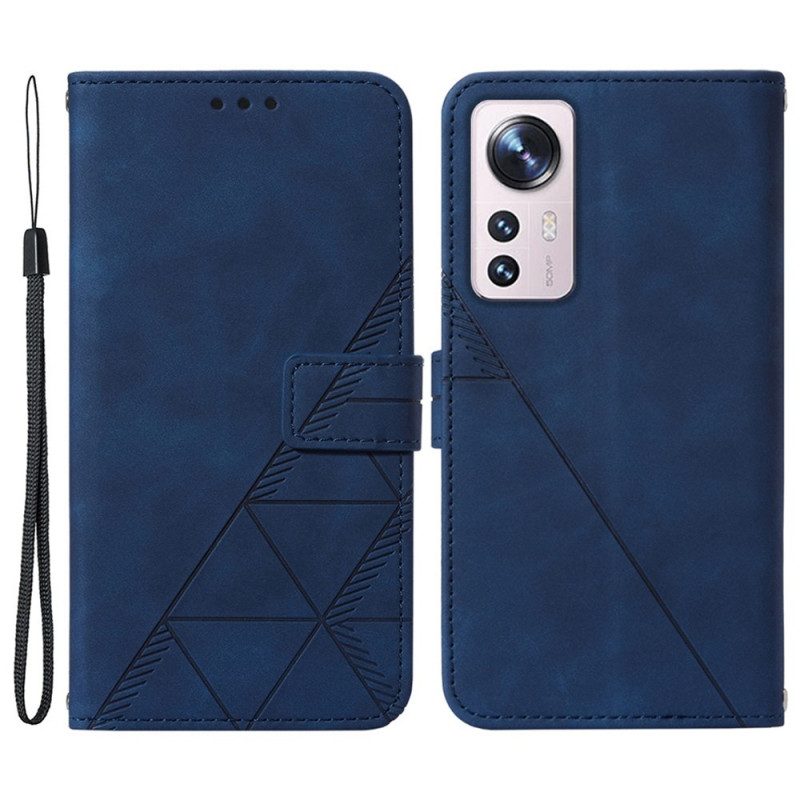 Folio-hoesje voor Xiaomi 12 Lite Driehoeken Met Lanyard