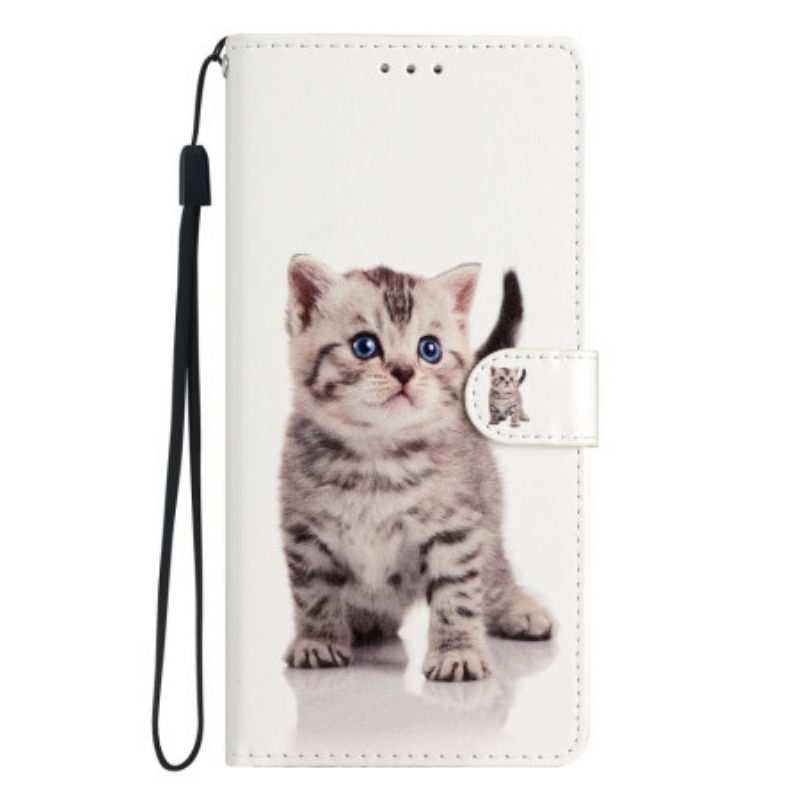 Folio-hoesje voor Xiaomi 12 Lite Met Ketting Bandjes Katje