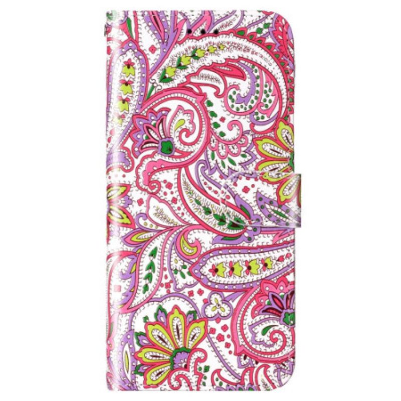 Folio-hoesje voor Xiaomi 12 Lite Met Ketting Paisley-patroon Met Bandjes