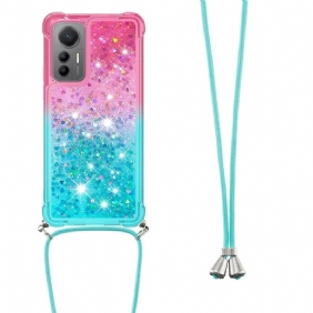 Hoesje voor Xiaomi 12 Lite Met Koord Glitter Siliconen Koord