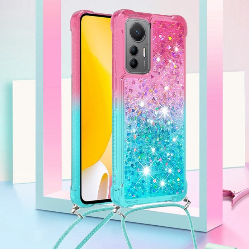 Hoesje voor Xiaomi 12 Lite Met Koord Glitter Siliconen Koord