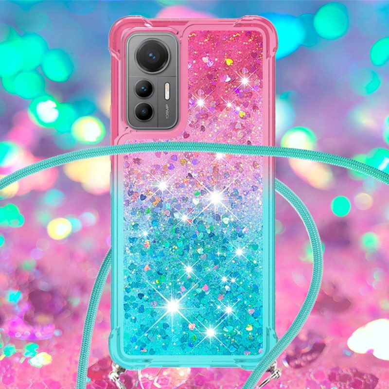 Hoesje voor Xiaomi 12 Lite Met Koord Glitter Siliconen Koord