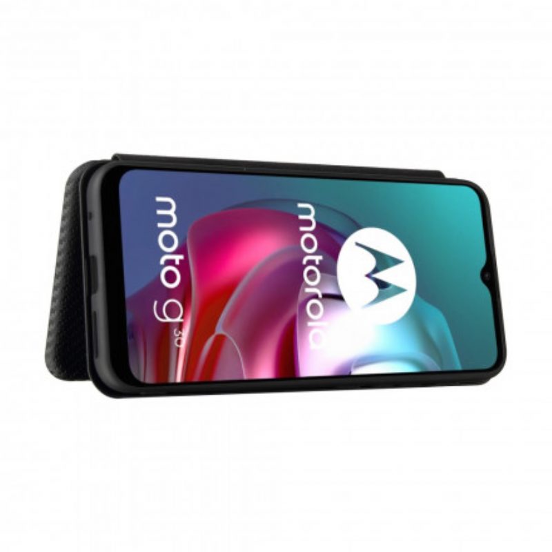 Bescherming Hoesje voor Moto G30 / G10 Folio-hoesje Gekleurde Koolstofsilicone