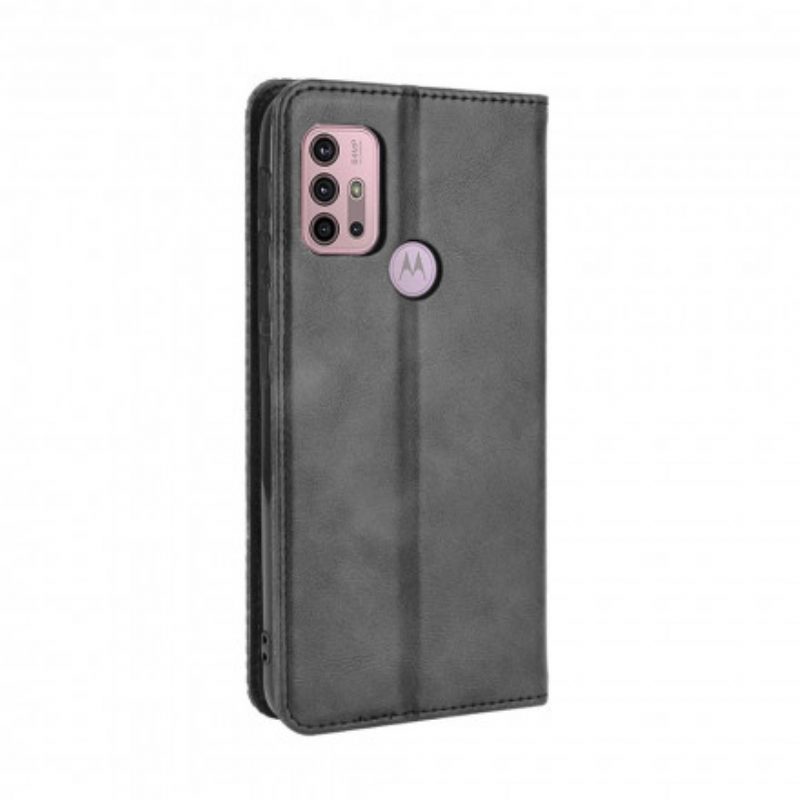 Bescherming Hoesje voor Moto G30 / G10 Folio-hoesje Gestileerd Vintage Leereffect