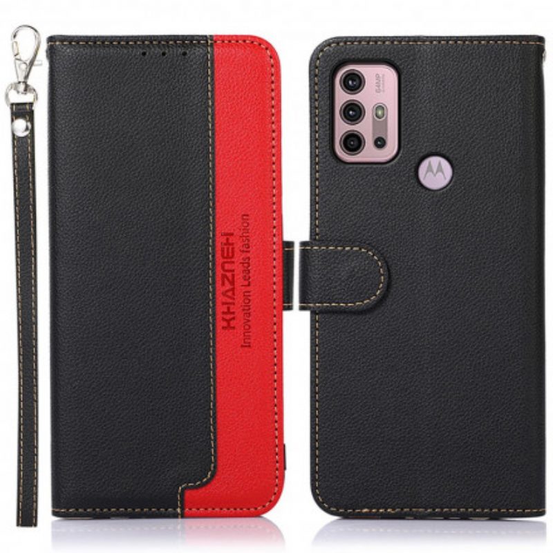 Folio-hoesje voor Moto G30 / G10 Lychee-stijl Rfid Khazneh