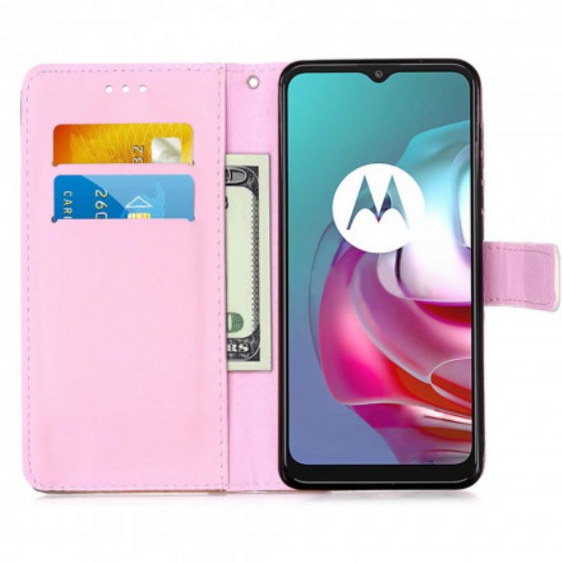 Folio-hoesje voor Moto G30 / G10 Panda Galaxy