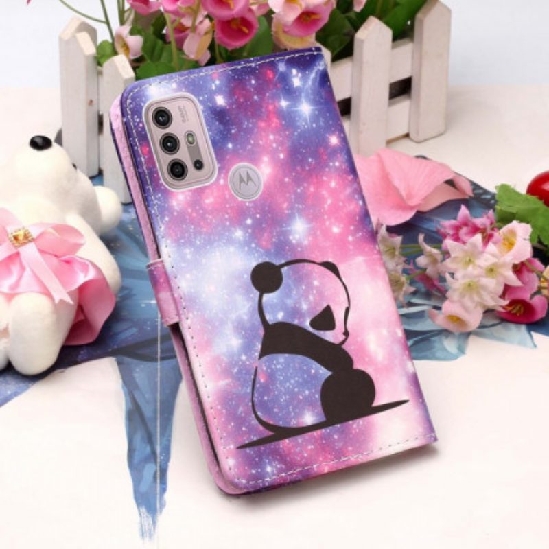 Folio-hoesje voor Moto G30 / G10 Panda Galaxy