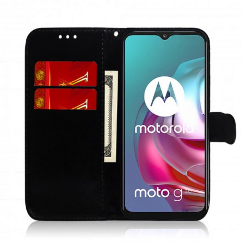 Folio-hoesje voor Moto G30 / G10 Spiegelhoes Van Imitatieleer