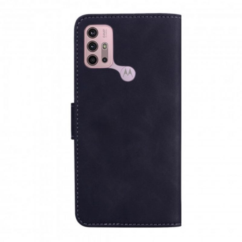 Folio-hoesje voor Moto G30 / G10 Vintage Couture Lederen Stijl