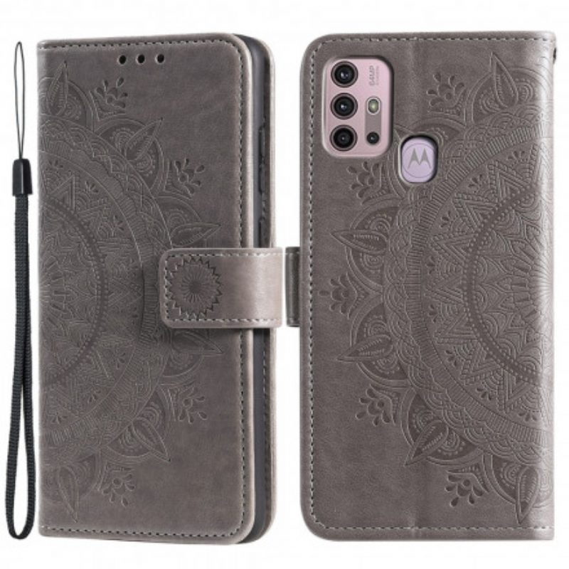 Folio-hoesje voor Moto G30 / G10 Zon Mandala