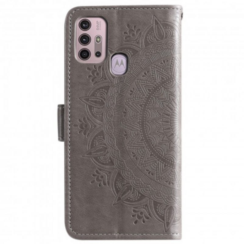 Folio-hoesje voor Moto G30 / G10 Zon Mandala