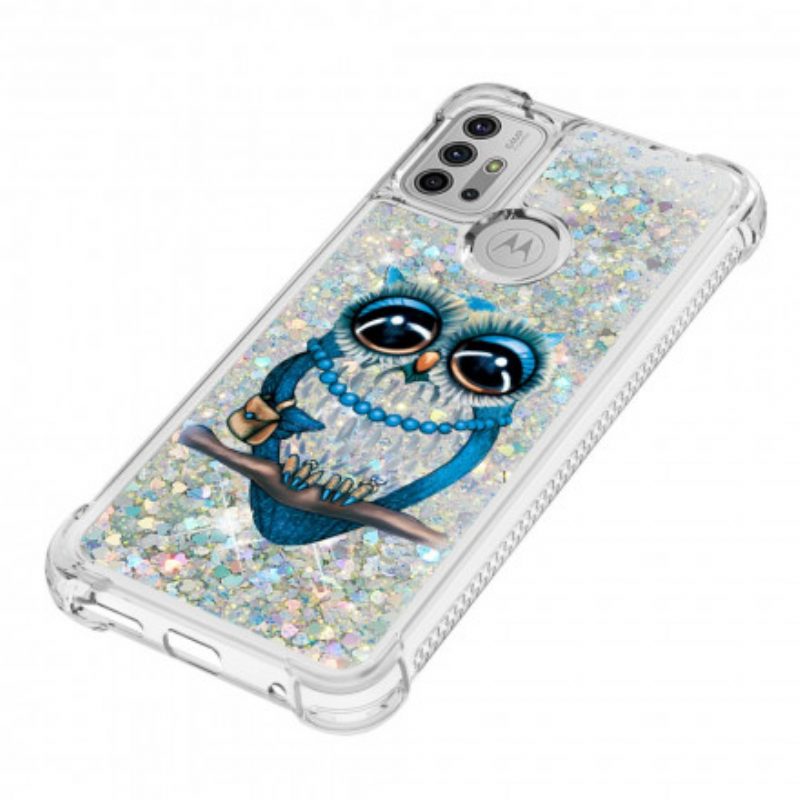 Hoesje voor Moto G30 / G10 Miss Uil Pailletten