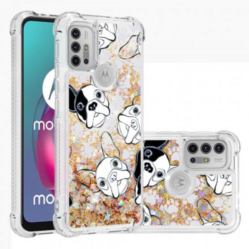 Hoesje voor Moto G30 / G10 Mr Dog Pailletten