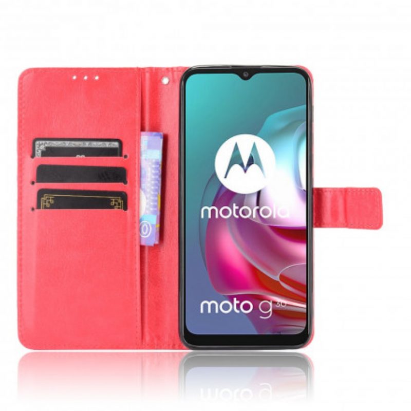 Leren Hoesje voor Moto G30 / G10 Flitsend Kunstleer