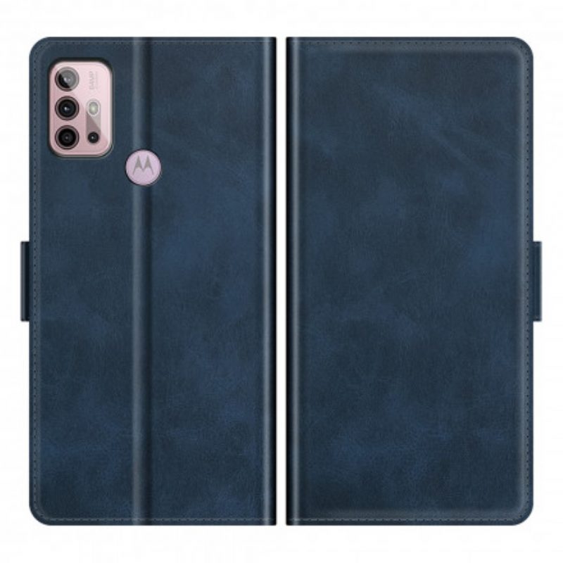 Leren Hoesje voor Moto G30 / G10 Folio-hoesje Dubbele Klep