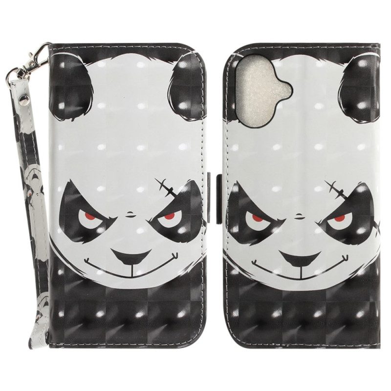 Bescherming Hoesje iPhone 16 Boze Panda Met Riem