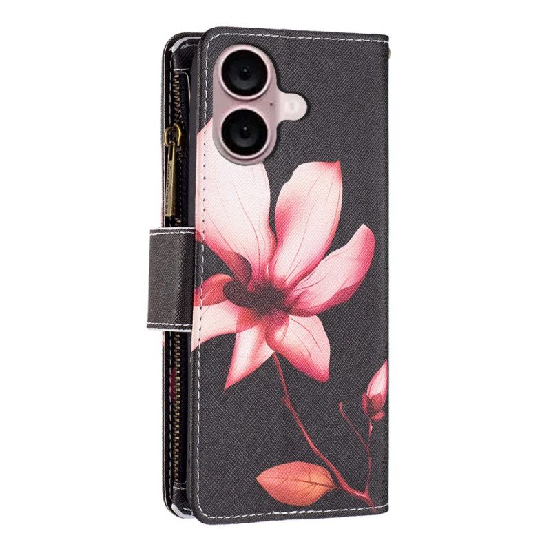 Bescherming Hoesje iPhone 16 Lotus-portemonnee