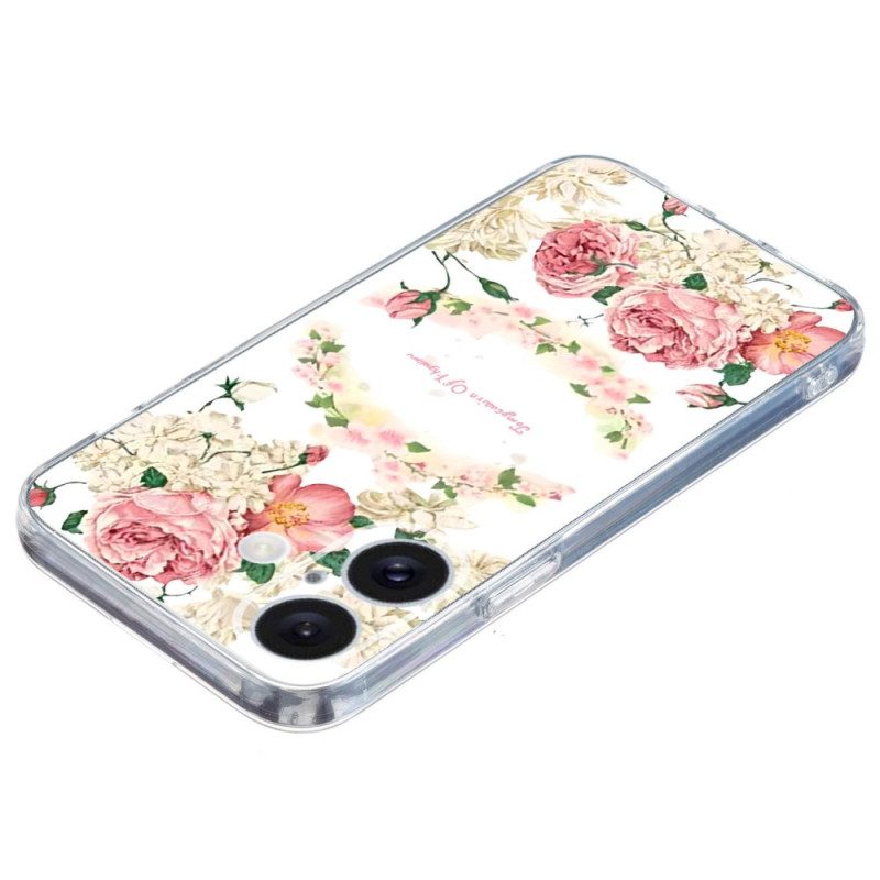 Hoesje iPhone 16 Rozen Met Transparante Rand Bescherming Hoesje