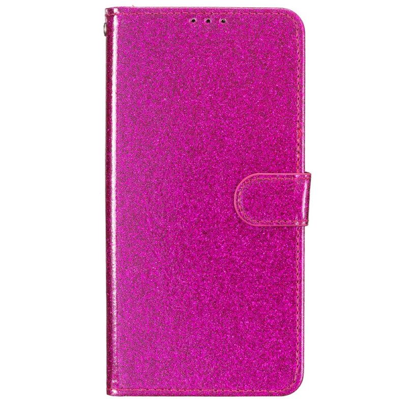 Leren Hoesje iPhone 16 Pailletten Met Bandjes Bescherming Hoesje