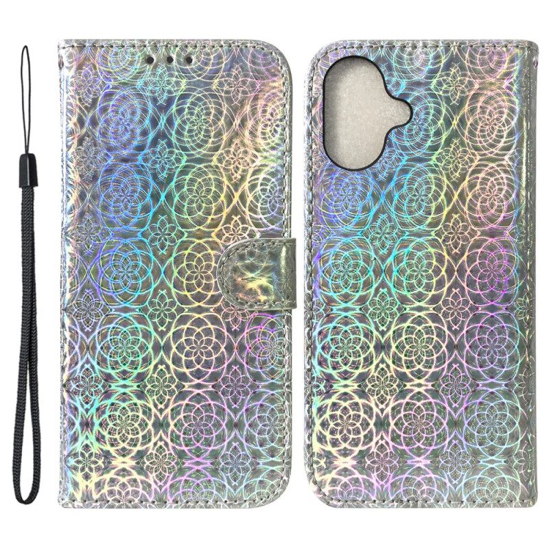 Leren Hoesje Voor iPhone 16 Discostijl