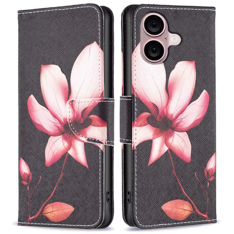 Leren Hoesje Voor iPhone 16 Lotus