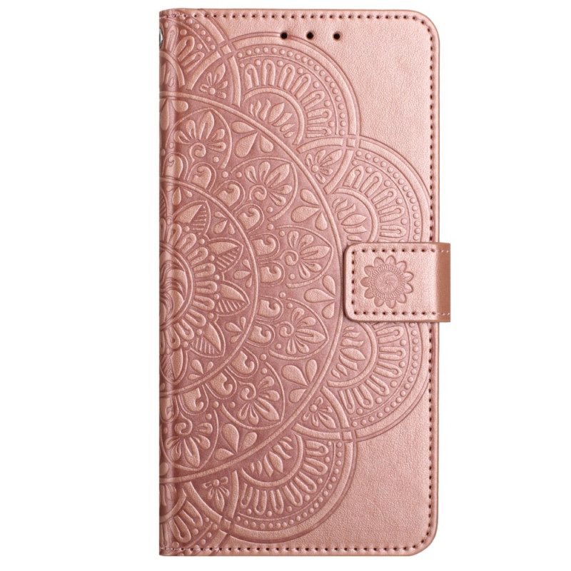 Leren Hoesje Voor iPhone 16 Mandala-riempatroon