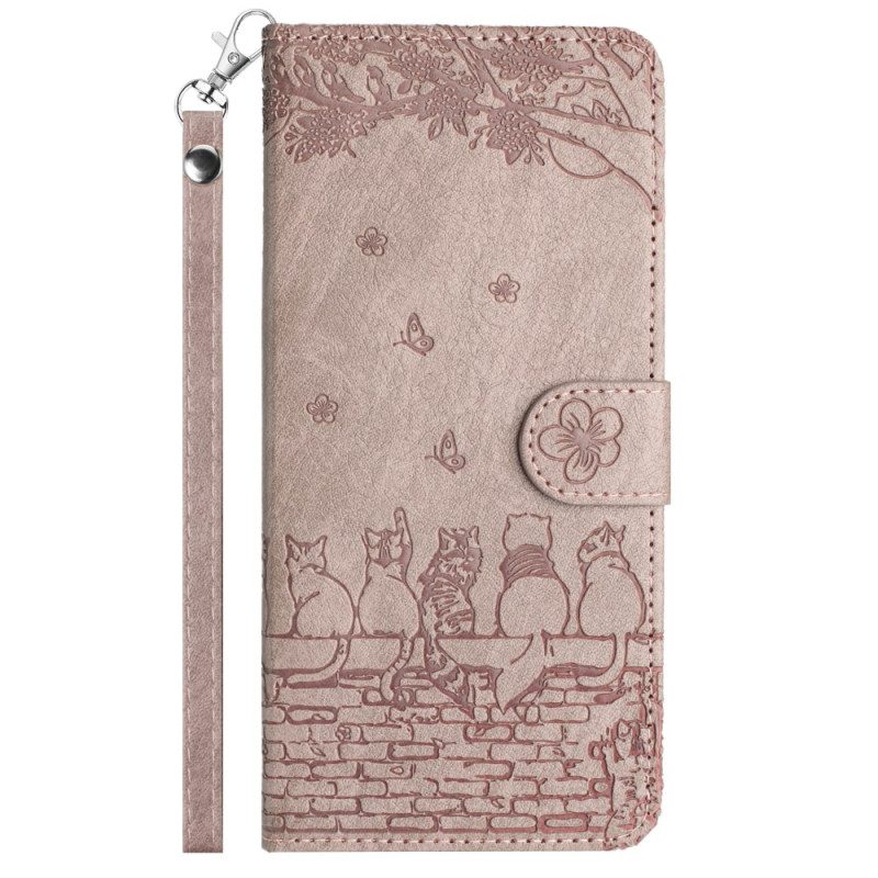 Leren Hoesje Voor iPhone 16 Stringkatten