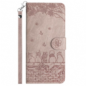 Leren Hoesje Voor iPhone 16 Stringkatten