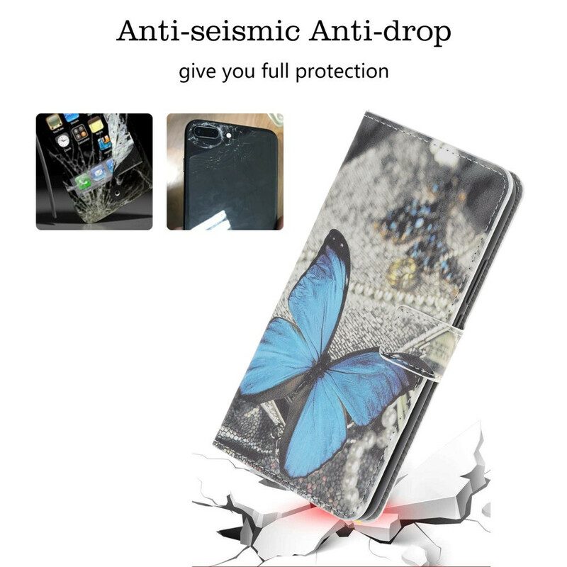 Folio-hoesje voor Samsung Galaxy Note 10 Plus Blauwe Vlinder