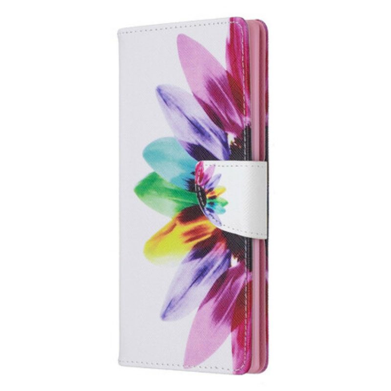 Folio-hoesje voor Samsung Galaxy Note 10 Plus Waterverf Bloem