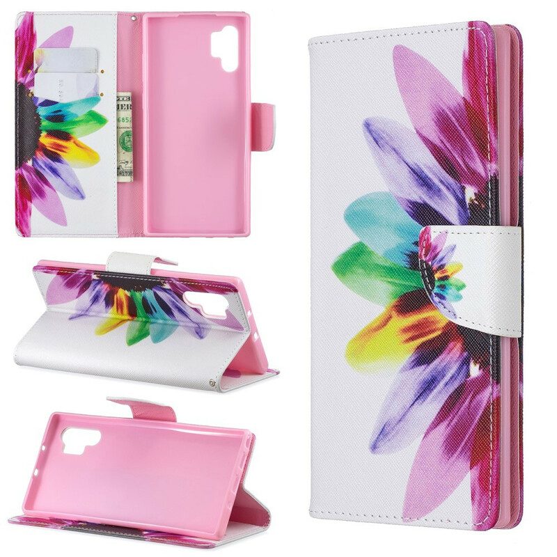 Folio-hoesje voor Samsung Galaxy Note 10 Plus Waterverf Bloem