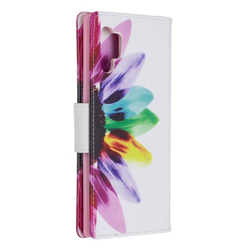 Folio-hoesje voor Samsung Galaxy Note 10 Plus Waterverf Bloem