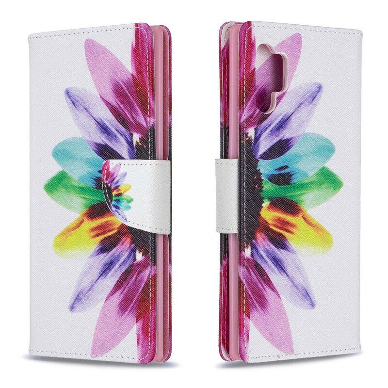 Folio-hoesje voor Samsung Galaxy Note 10 Plus Waterverf Bloem