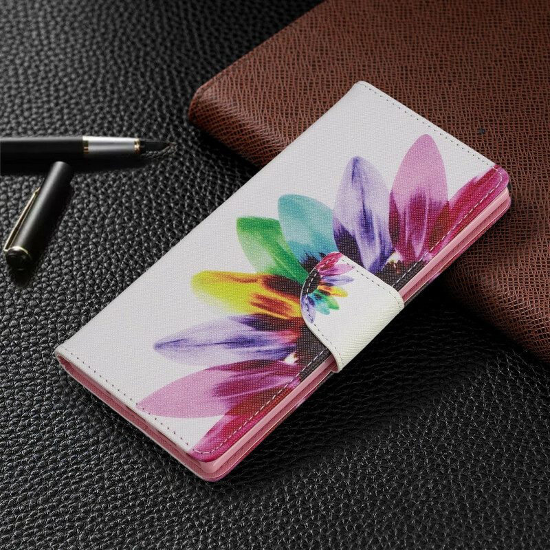 Folio-hoesje voor Samsung Galaxy Note 10 Plus Waterverf Bloem