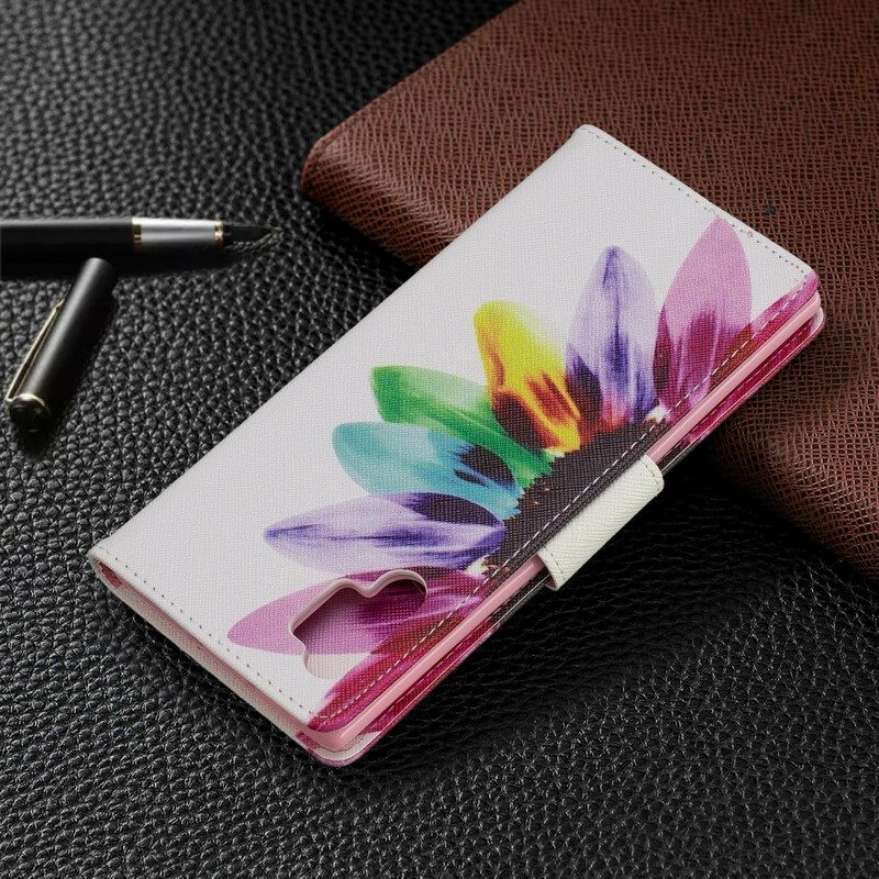 Folio-hoesje voor Samsung Galaxy Note 10 Plus Waterverf Bloem