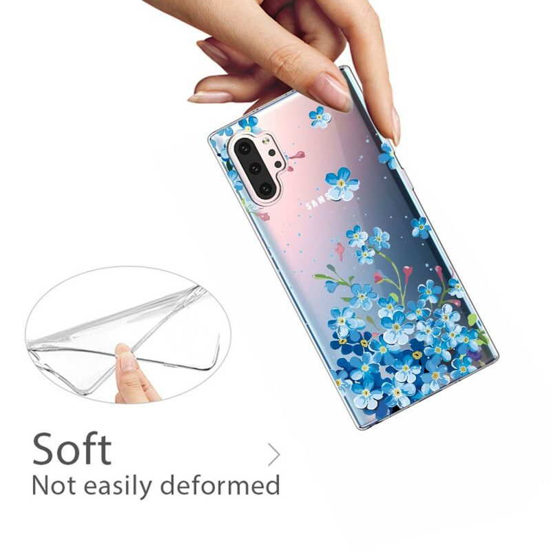 Hoesje voor Samsung Galaxy Note 10 Plus Blauwe Bloemen