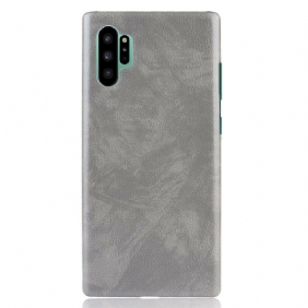 Hoesje voor Samsung Galaxy Note 10 Plus Klassiek Litchi-leereffect