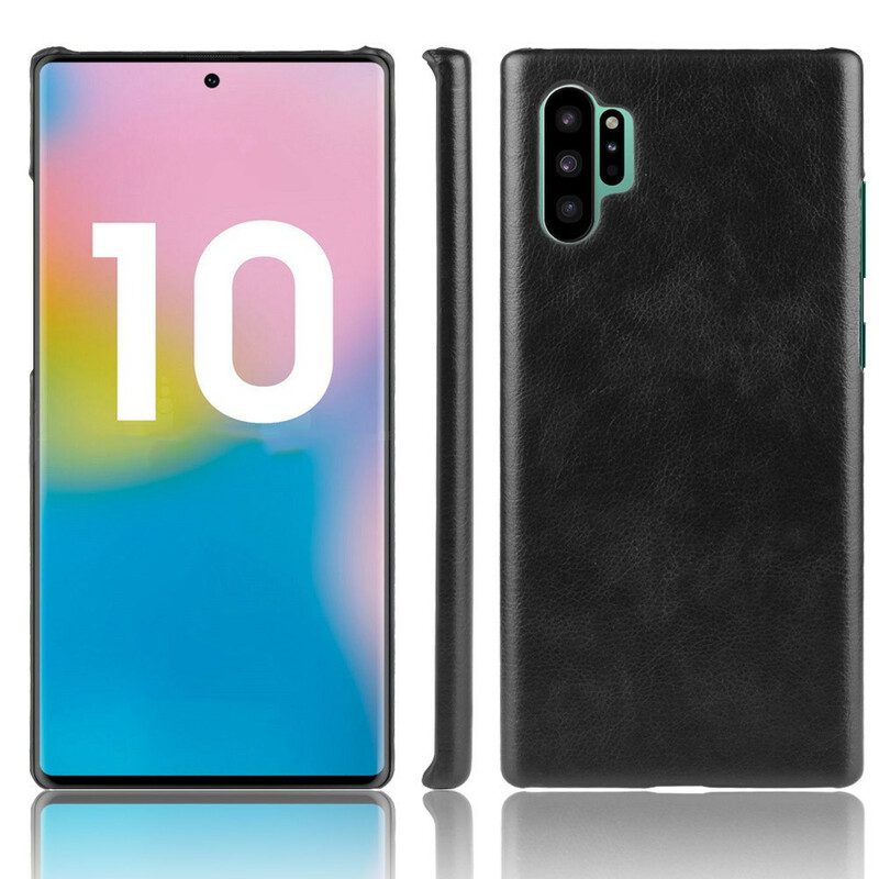 Hoesje voor Samsung Galaxy Note 10 Plus Klassiek Litchi-leereffect