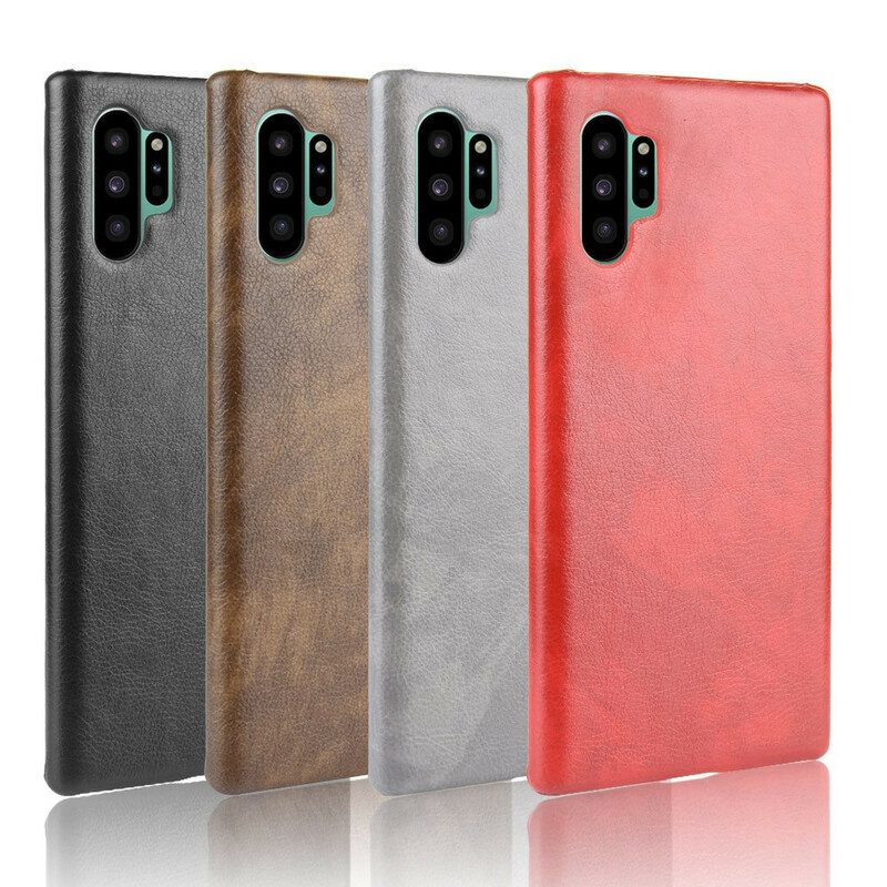 Hoesje voor Samsung Galaxy Note 10 Plus Klassiek Litchi-leereffect