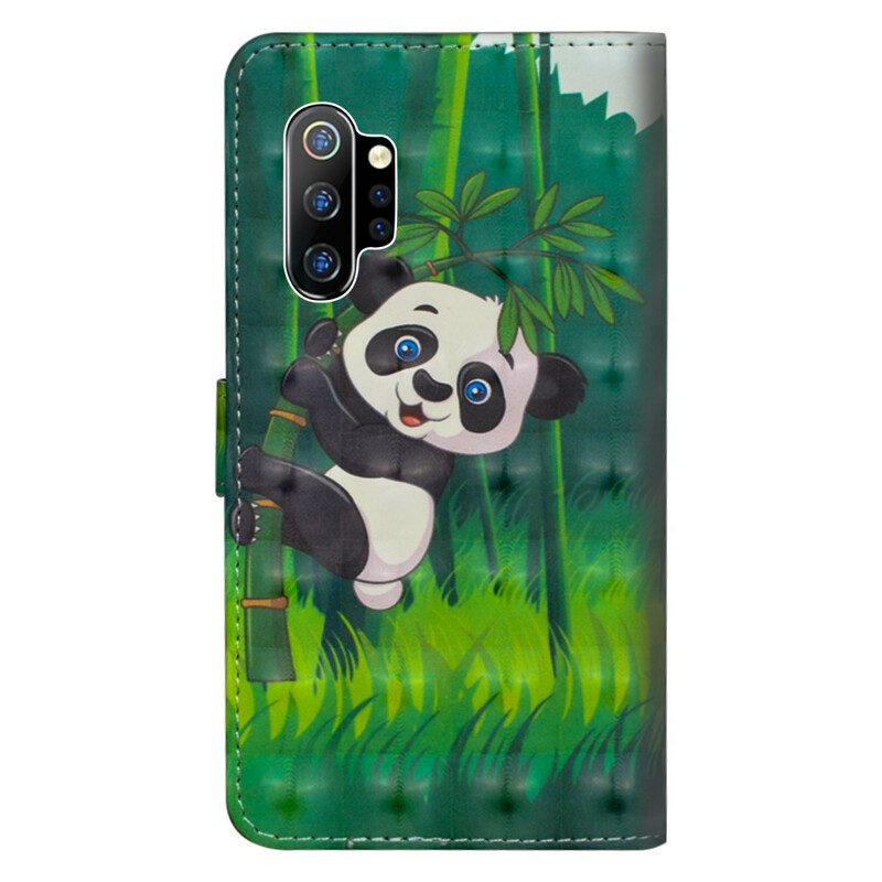 Leren Hoesje voor Samsung Galaxy Note 10 Plus Panda En Bamboe