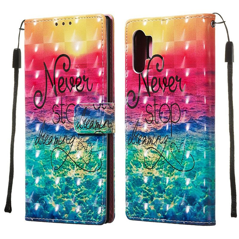 Leren Hoesje voor Samsung Galaxy Note 10 Plus Stop Nooit Met Dromen