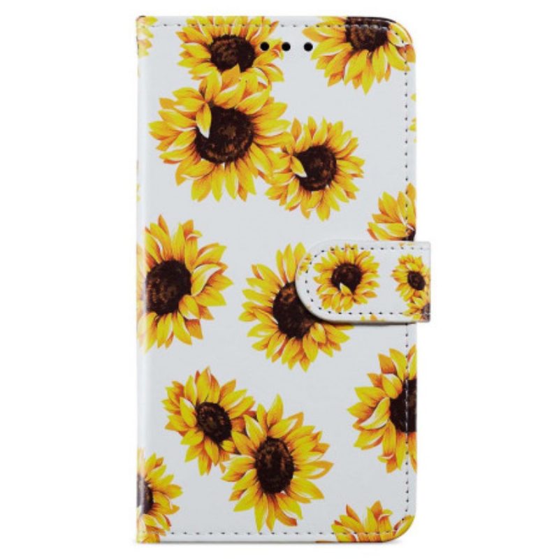 Bescherming Hoesje Samsung Galaxy A55 5g Riem Zonnebloemen