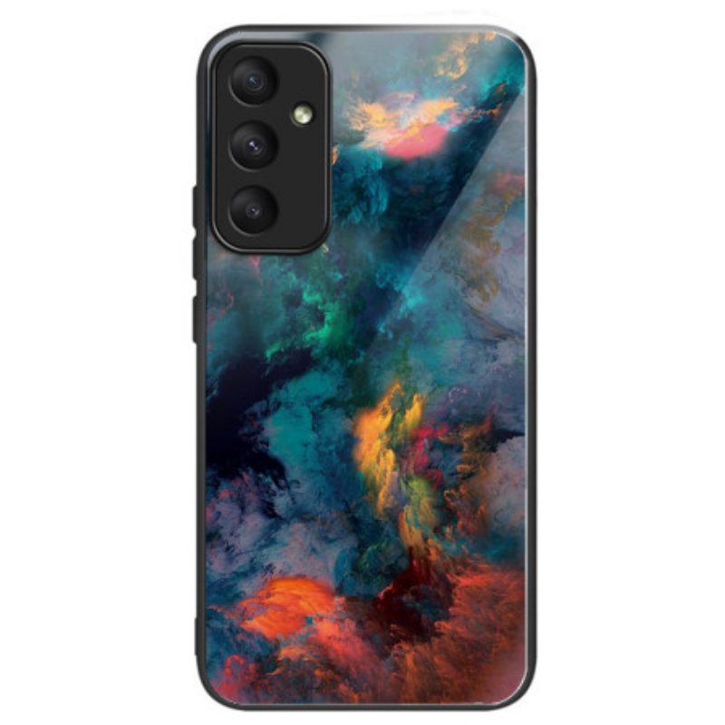 Case Hoesje Samsung Galaxy A55 5g Telefoonhoesje Gehard Glas Kleurrijke Wolken